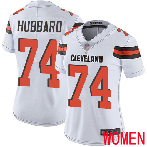 Cleveland Browns Chris Hubbard Women White Limited Jersey 74 NFL Football Road Vapor Untouchable